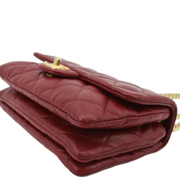 CHANEL Small Pillow Crush Flap Quilted Leather Shoulder Bag Red
