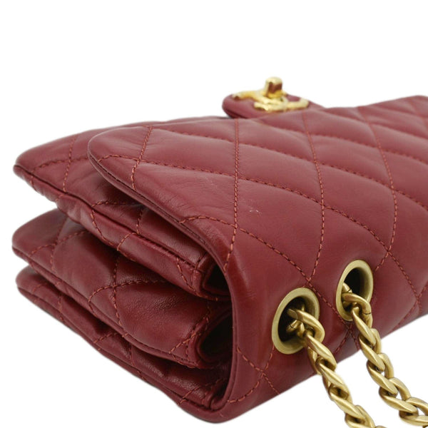 CHANEL Small Pillow Crush Flap Quilted Leather Shoulder Bag Red