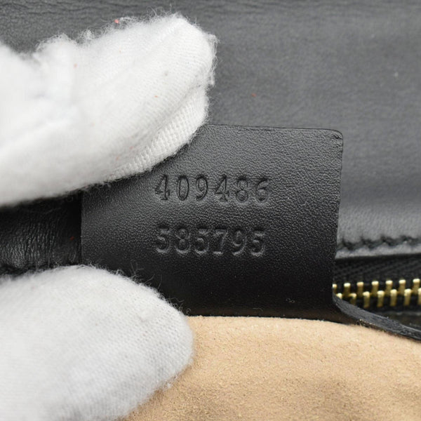 GUCCI Padlock Medium GG Leathrer Chain Shoulder Bag Black 409486