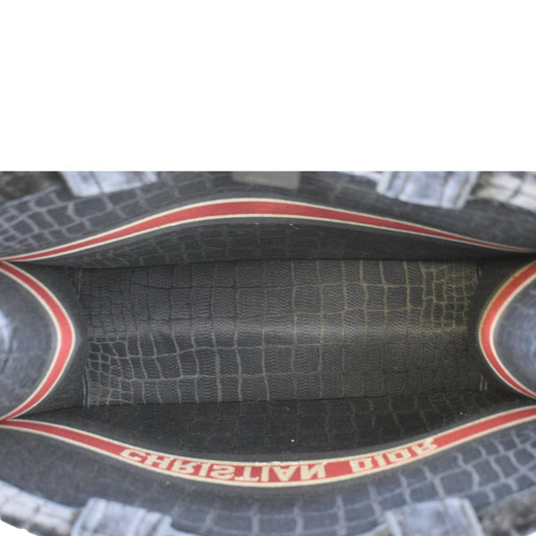 CHRISTIAN DIOR Large Book Embossed Velvet Tote Bag Navy