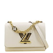 LOUIS VUITTON Twist Flower Epi Leather Chain Shoulder Bag Off White