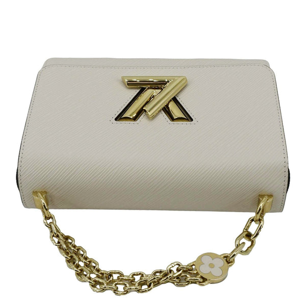 LOUIS VUITTON Twist Flower Epi Leather Chain Shoulder Bag Off White