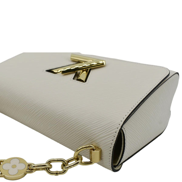 LOUIS VUITTON Twist Flower Epi Leather Chain Shoulder Bag Off White