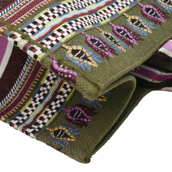 CHRISTIAN DIOR Canvas Tote Bag Pink upper left corner  ook 