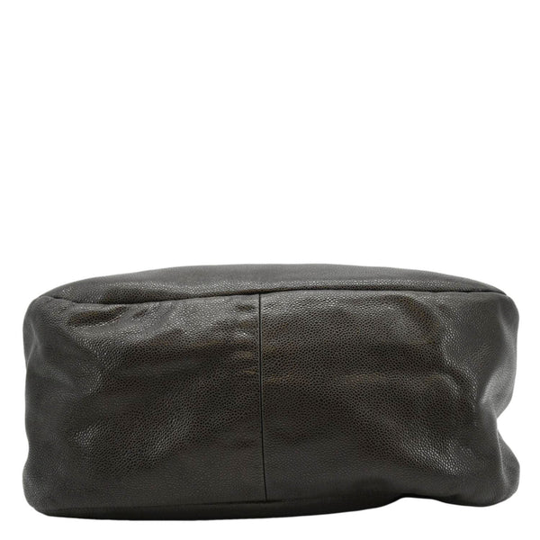 CHANEL CC Caviar Leather Hobo Bag Dark Brown