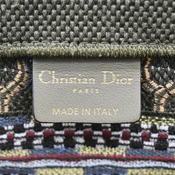 CHRISTIAN DIOR Large Book Embroidered Canvas Tote Bag Pink