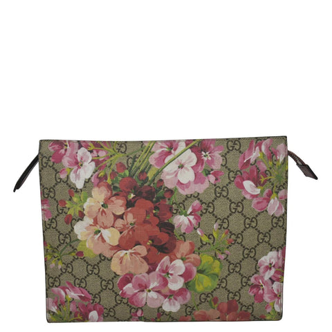 GUCCI GG Supreme Monogram Blooms Large Cosmetic Case Dry Rose 430268