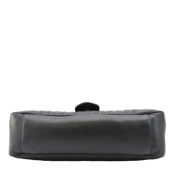 GUCCI GG Marmont Large Matelasse Leather Shoulder Bag Black 498090