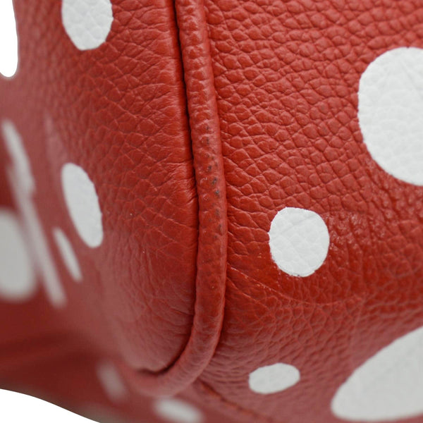 LOUIS VUITTON Monogram Leather Shoulder Bag Red lower left corner look 