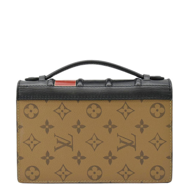 LOUIS VUITTON Reverse Canvas Chain Wallet Light Brown back look