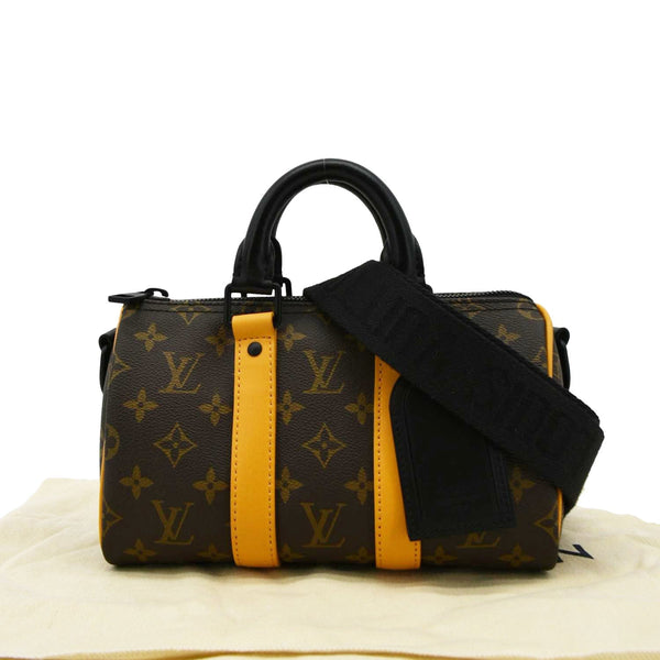LOUIS VUITTON Keepall 25 Bandouliere Monogram Crossbody Bag Brown front side