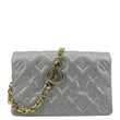LOUIS VUITTON Coussin Monogram Embossed Leather Pochette Crossbody Bag Grey