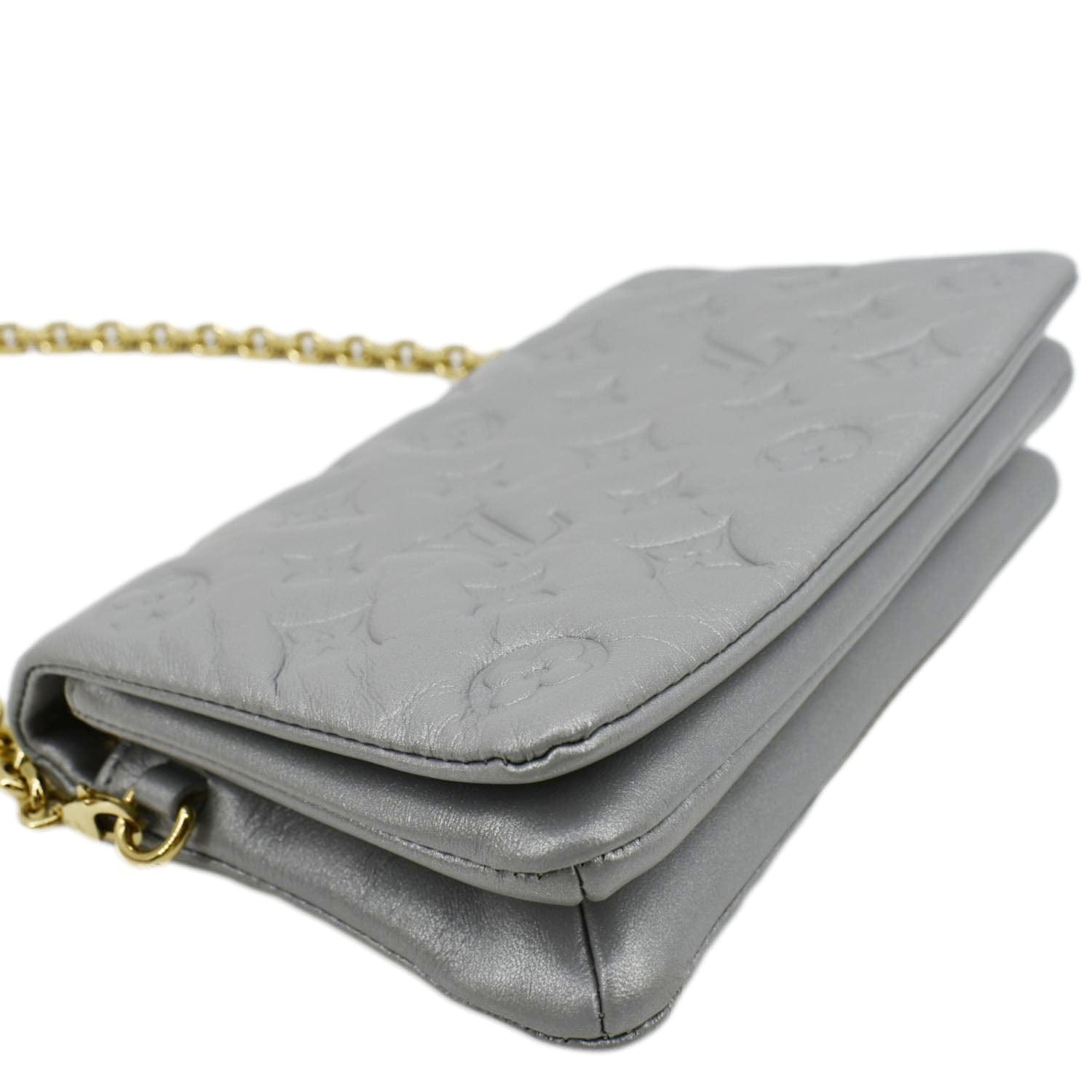 LOUIS VUITTON Coussin Monogram Embossed Leather Pochette Crossbody Bag