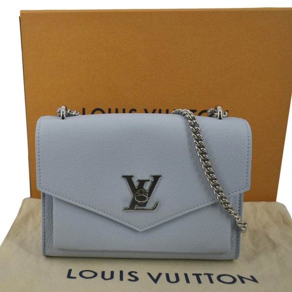 LOUIS VUITTON Mylockme Calf Leather Chain Shoulder Bag Light Blue
