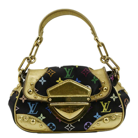 LOUIS VUITTON Marilyn Multicolor Monogram Canvas Satchel Bag Black