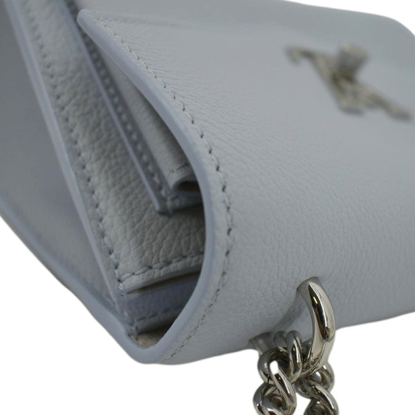 LOUIS VUITTON Mylockme Calf Leather Chain Shoulder Bag Light Blue