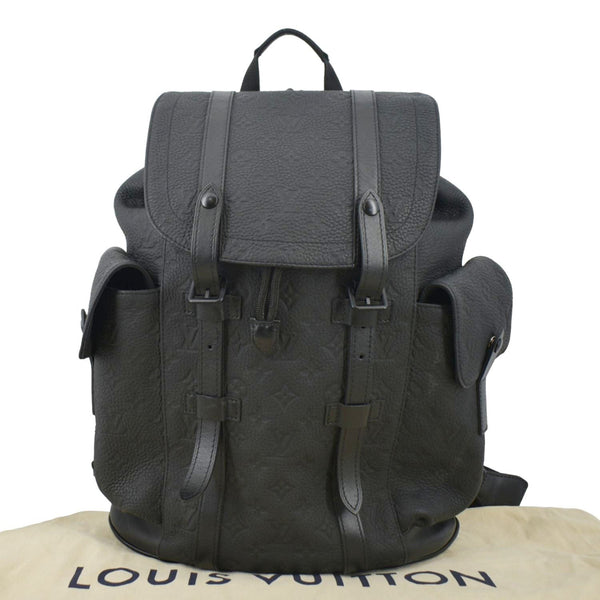 LOUIS VUITTON Christopher PM Monogram Taurillon Leather Backpack Bag Black