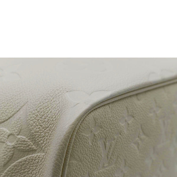 LOUIS VUITTON Neverfull MM Empreinte Leather Tote Shoulder Bag Cream