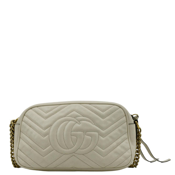 GUCCI GG Marmont Matelasse Leather Crossbody Bag Off White 447632