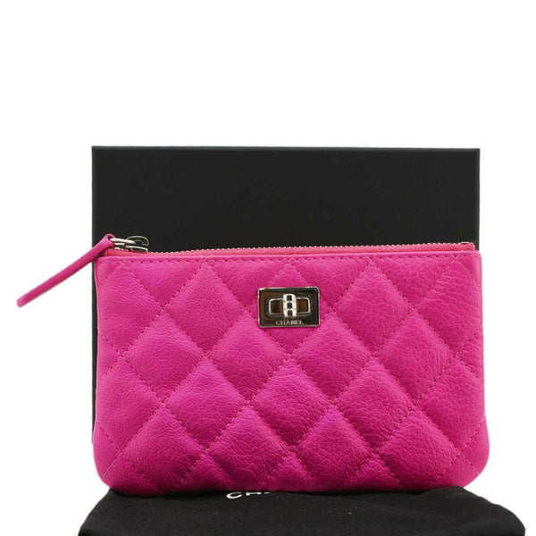 CHANEL Reissue Small Quilted Leather Cosmetic Case Pink