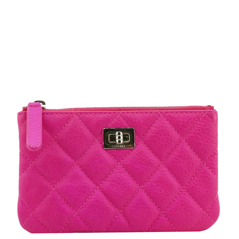 CHANEL Reissue Small Quilted Leather Cosmetic Case Pink