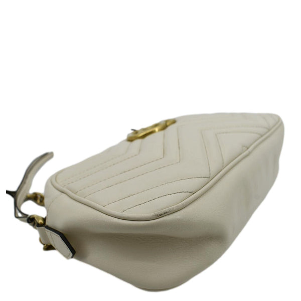 GUCCI GG Marmont Matelasse Leather Crossbody Bag Off White 447632