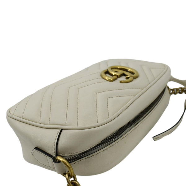 GUCCI GG Marmont Matelasse Leather Crossbody Bag Off White 447632