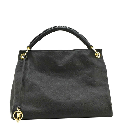 LOUIS VUITTON Artsy MM Monogram Empreinte Leather Shoulder Bag  Black