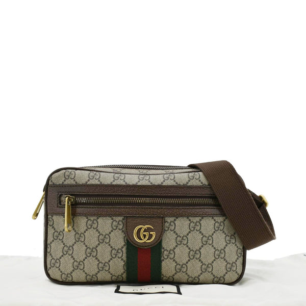 GUCCI Ophidia GG Supreme Canvas Belt Bag Beige front side