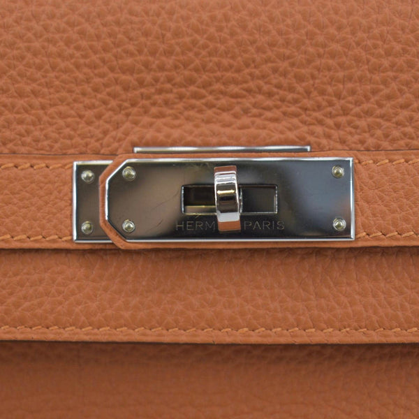 HERMES Kelly 35 Togo Leather Satchel Shoulder Bag Orange
