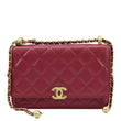 CHANEL CC Mini Flap Quilted Leather Shoulder Bag Magenta