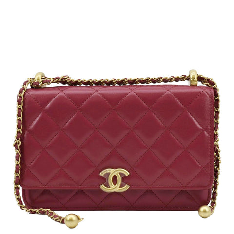 CHANEL CC Mini Flap Quilted Leather Shoulder Bag Magenta