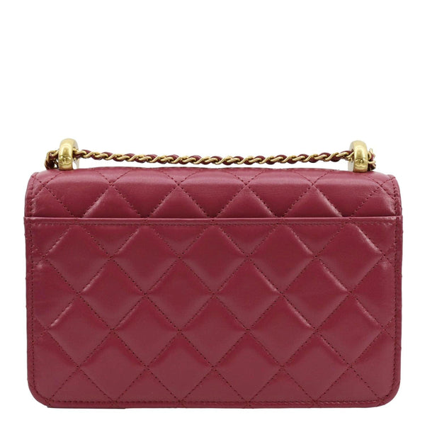 CHANEL CC Mini Flap Quilted Leather Shoulder Bag Magenta
