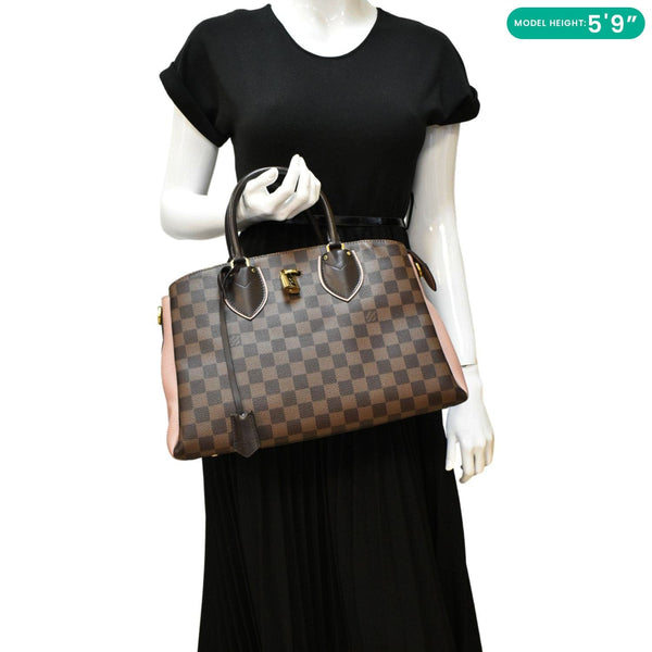 LOUIS VUITTON Normandy Damier Ebene Satchel Bag Brown