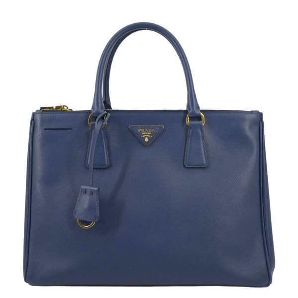 PRADA Galleria Double-Zip small Saffiano Leather Tote Bag Navy Blue