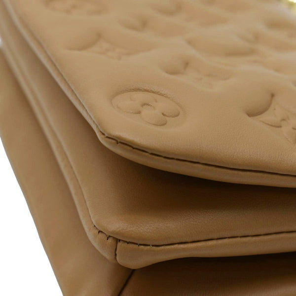 LOUIS VUITTON Coussin Pochette Monogram Leather Crossbody Bag Camel