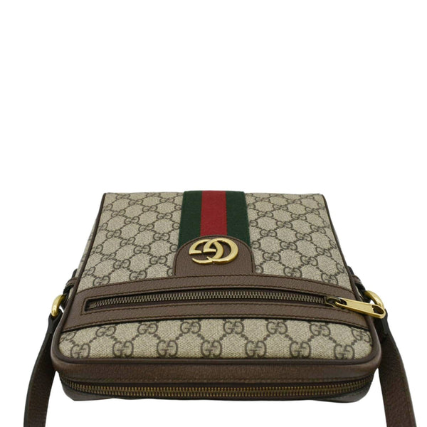 GUCCI Ophidia Small GG Canvas Messenger Bag Beige upper look