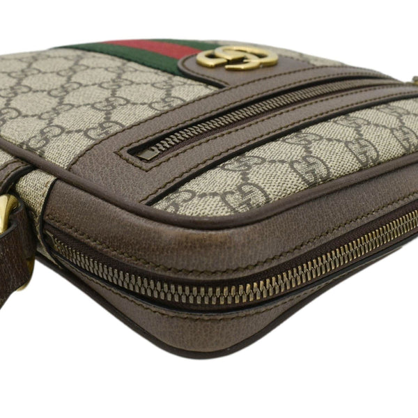 GUCCI Ophidia Small GG Canvas Messenger Bag Beige right corner look