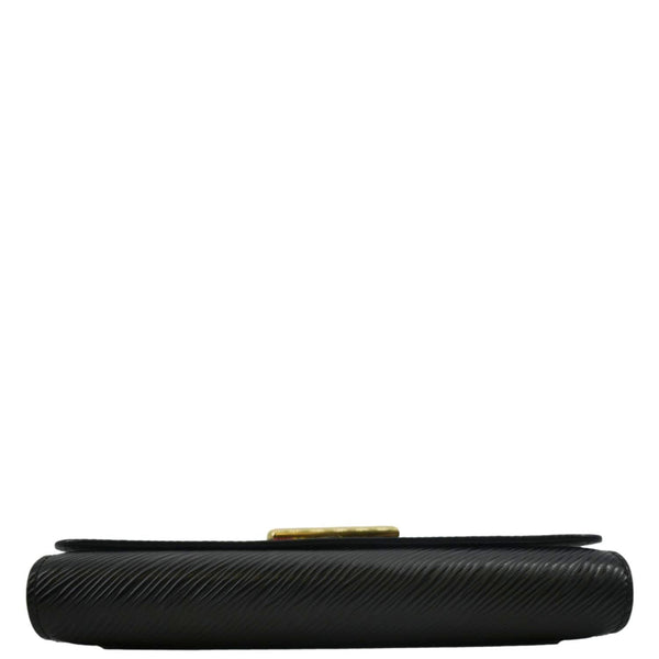 LOUIS VUITTON Twist Sequin Bird Epi Leather Chain Clutch Black