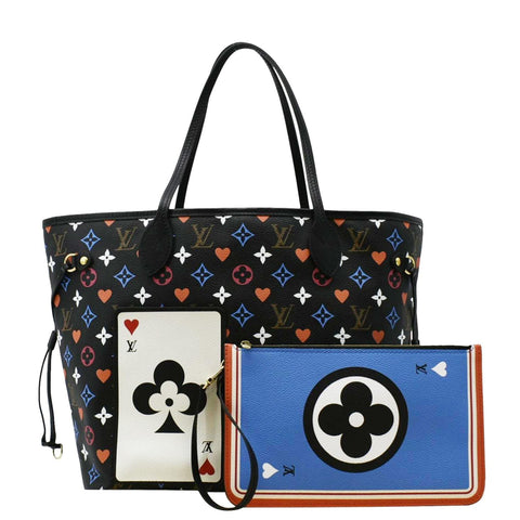 LOUIS VUITTON Game On Neverfull MM Monogram Canvas Tote Bag Black
