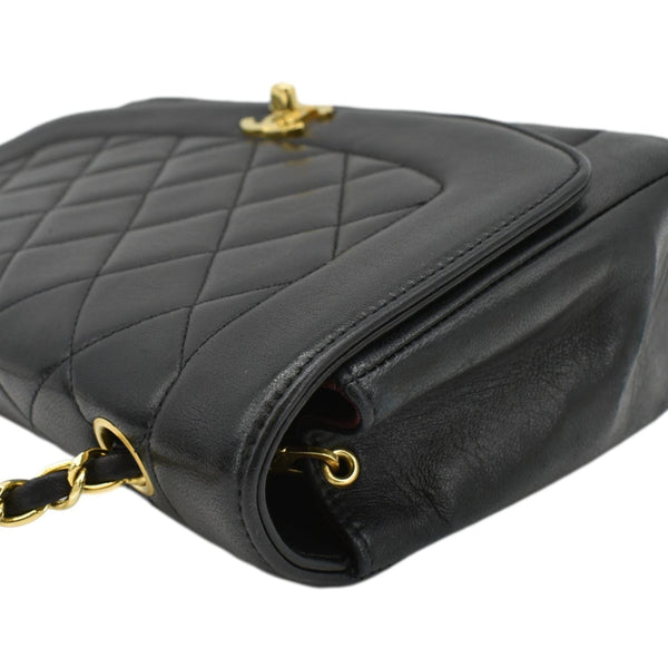 CHANEL Diana Flap Vintage Quilted Leather Shoulder Bag Black