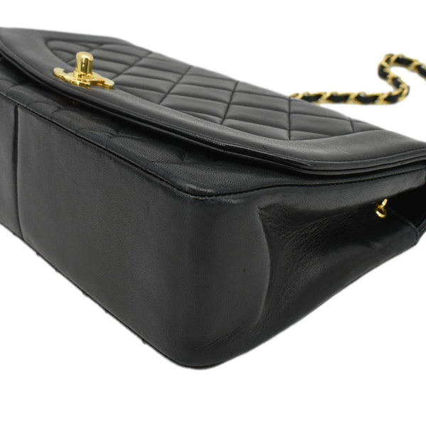 CHANEL Diana Flap Vintage Quilted Leather Shoulder Bag Black
