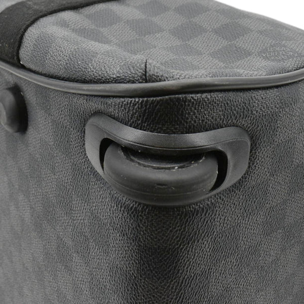 LOUIS VUITTON Damier Graphite Rolling Travel Bag Black lower right look 