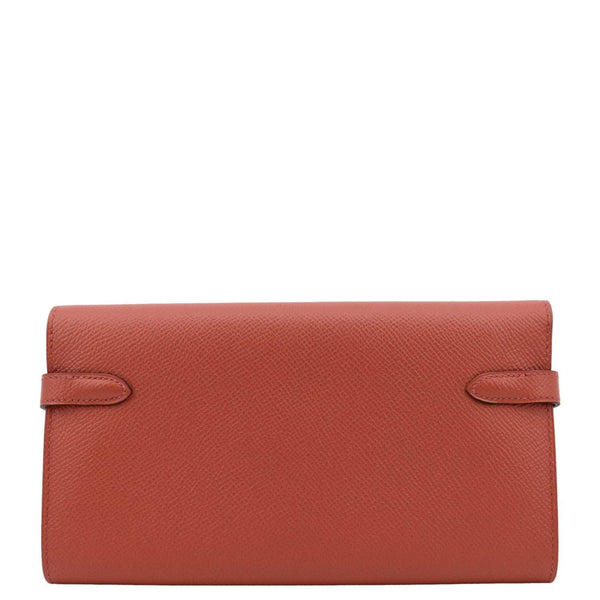 HERMES Kelly Epsom Leather Wallet Flamingo