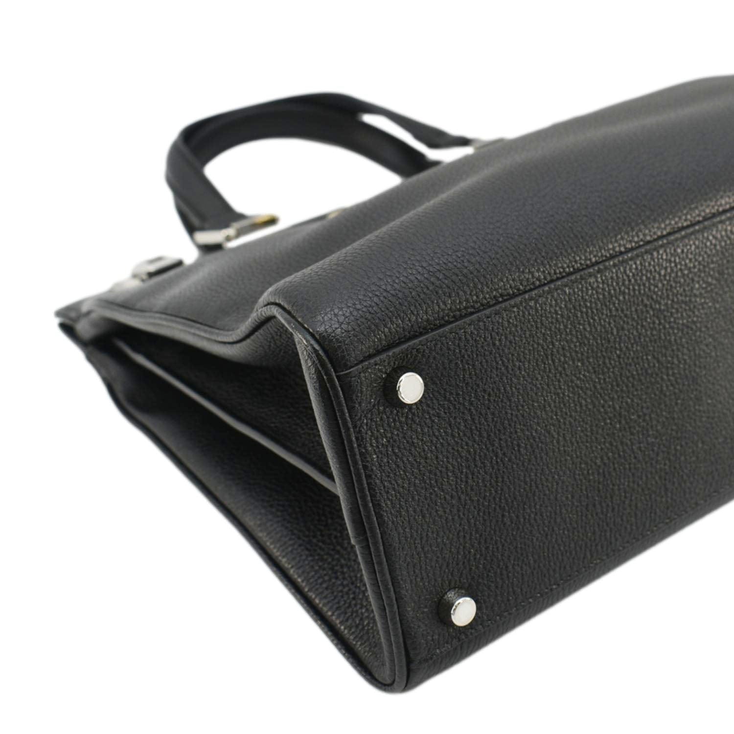 GUCCI Zumi Medium Leather Top Handle Black Shoulder Bag