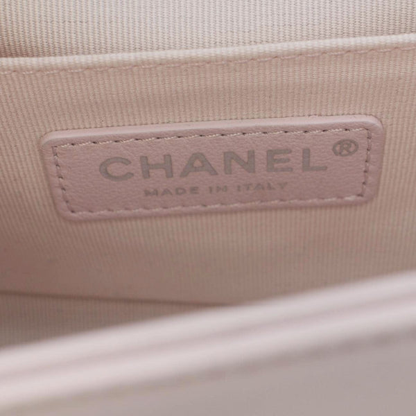 CHANEL Small Flap Boy Quilted Leather Shoulder Bag Pink