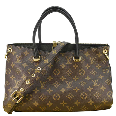 LOUIS VUITTON Pallas MM Monogram Canvas Shoulder Bag Brown