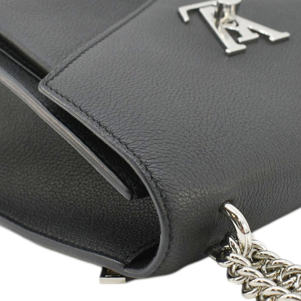 LOUIS VUITTON Mylockme Leather Chain Crossbody Bag Black