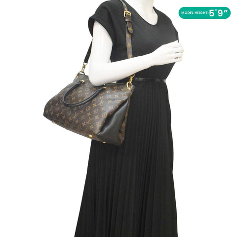 LOUIS VUITTON Pallas MM Monogram Canvas Shoulder Bag Brown