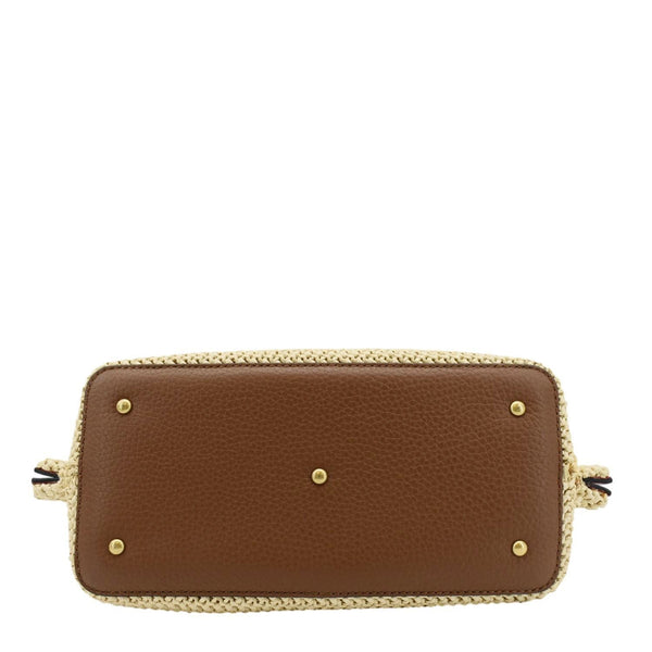 VALENTINO Straw Summer Medium Synthetic Raffia Tote Bag Cream